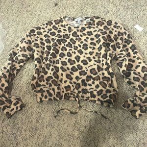 Cheetah print long sleeve with elastic waist
